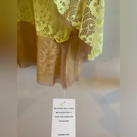 NWT For Love and Lemons Yellow Tati Lace Dress - Picture 6 of 7